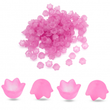 Nakładki na Koraliki Akrylowe Matowe 10х6mm Kolor: Różowy 95szt/25g/opakowanie (14WB9631)