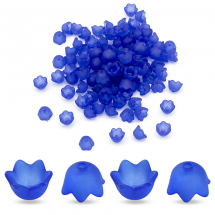 Nakładki na Koraliki Akrylowe Matowe 10x6mm Kolor: Błękitny 95szt/25g/opakowanie (14WB9633)