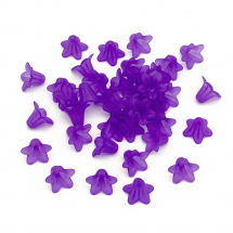 Koraliki Akrylowe, Przezroczyste, Matowy, Kwiat, Kolor: Fioletowy, 17.5x12mm, Otwór: 1.5mm, około 38szt/25g (14WB9586)