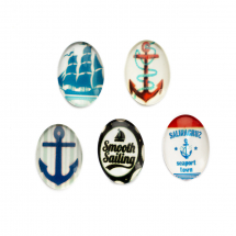 Kaboszony Szklany 18x13x4mm Kolor: Mix 5szt (14WB9408)