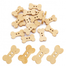 Guziki Drewniane Kość, Beżowy, 18x10mm, 20szt (14WB9620)