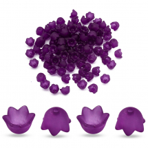 Nakładki na Koraliki Akrylowe Matowe 10x6mm Kolor: Fioletowy 95szt/25g/opakowanie (14WB9632)