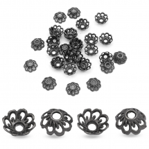 Nakładki na Koraliki Stop Metalowy 9x4mm Kolor: Stal Pistoletowa 30szt/opakowanie (13WB11006)