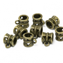 Krawatka do Biżuterii Stop Metalu 10x7x7mm Otwór 1mm i 4mm Kolor: Brązowy 25szt (13WB10624)