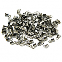 Концевики-Затискачі для Шнура, Залізо, Колір: Збройна Сталь, Розмір: 6x3x2.3мм, Отвір 1.2мм, (13WB10828)