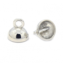 Концевики для Шнура, Латунь, Тибетський Стиль, Колір: Платина, Розмір: 9х9мм, Внутрішній Діаметр 7мм, Отвір 2мм, (13WB10833)