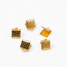 Końcówki Zaciskowe do Taśm Żelazo 6x7mm Kolor: Złoty 50szt (13WB11055)