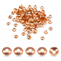 Nakładki na Koraliki Mosiądz 3x0,8mm Kolor: Różowe Złoto 150szt/3g/opakowanie (13WB11083)