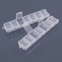 Organizer na Koraliki i Perełki, Plastikowy, Przezroczysty, Prostokątny, 7 przegródek, 15.5x3.3x1.8cm, 1para (Q5WB1264)