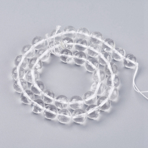 Koraliki Naturalny Kryształ Górski Okrągły, Bezbarwny, 10mm, okolo 36szt/36cm/sznur (13WB11506)
