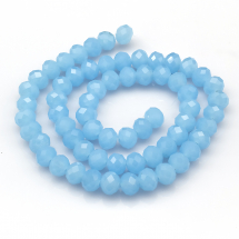 Koraliki Szklane Imitacja Jadeitu Fasetowane, 8x6mm 72szt/42cm/sznur (Q5WB1643)