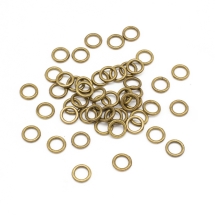 Колечка Одинарні Нероз'ємні, Сплав, Колір: Бронза, Розмір: 7мм, Товщина 1 мм, (13WB12449)