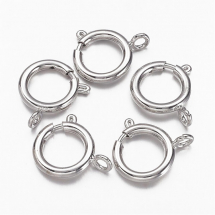 Zapięcie Karabińczyki Pierścień Mosiądz 15.5mm Otwór 2.5mm Kolor: Srebro 5szt (13WB12363)