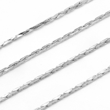 Łańcuszek Pleciony Cardano Mosiądz 0.9x0.6mm Kolor: Platyna 5m (13WB12690)