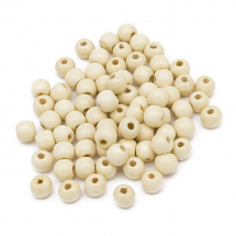 Koraliki Naturalne Drewniane, Barwione, Kolor: Beżowy, 10x9mm, około 140szt / 50g (13WB12577)