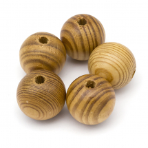 Koraliki Drewniane 30mm Kolor: Brązowy 5szt (13WB12571)