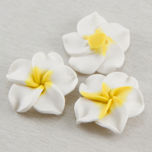 Koraliki z Gliny Polimerowej Ręcznie Robione 30x11mm Kolor: Biały 5szt (13WB12827)