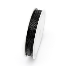 Linka Jubilerska Stalowa, Powłoka Nylonowa, Czarny, 0.8mm, około 18m/szpula (13WB13736)