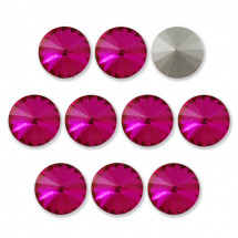 Стрази Скляні Конус, з Покриттям Задньою Сторони, Колір: Фуксія, Розмір: 18x8.5 ~ 9мм, (13WB13750)