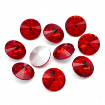 Стрази Скляні Конус, з Покриттям Задньою Сторони, Колір: Червоний, Розмір: 16x7.5 ~ 8мм, (13WB13757)