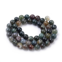 Koraliki Naturalny Agat Indyjski Okrągły, 8mm, Otwór 1mm, około 43szt/38cm/nić (13WB13972)