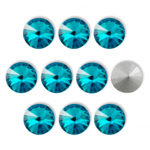 Стрази Скляні Конус, з Покриттям Задньою Сторони, Колір: Блакитний, Розмір: 12x6мм, (13WB13767)