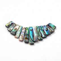 Koraliki Naturalna Morska Masa Perłowa, Abalone, 29x70x3mm, około 13szt/38cm/sznur (13WB14017)