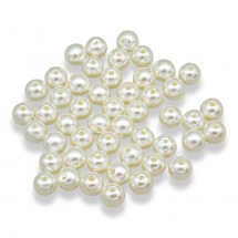 Koraliki Akrylowe, Imitacja Perły Błyszczące, Barwiony, Okrągły, Kość Słoniowa, 10mm, około 50szt/25g (13WB14124)