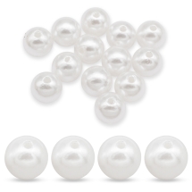 Perły Koraliki Akrylowe, Błyszczące, Okrągłe, Biały, 14mm, około 18szt/25g (13WB14132)