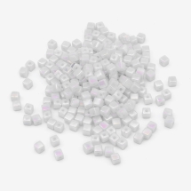 Намистини Акрилові Кубики АВ-колір, Білий, 4х4мм, Отвір 1мм, близько 400шт/25г, (13WB14254)