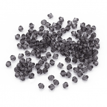 Koraliki Akrylowe Fasetowane, Bicone, Barwione, Szary, 4mm około 650szt/25g (13WB14177)