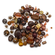Koraliki Akrylowe "Bombaj", Mix, Brązowy, 5.5-28x6-20x3-11mm, 63szt/50g (13WB14220)