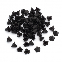 Koraliki Akrylowe Kwiat Matowe Czarny 14x10mm, 65szt/25g (13WB14248)