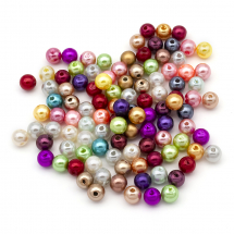 Koraliki Imitacja Perła, Akrylowe, Lśniący, Kolor: Mieszany, 6mm, około 230szt / 25g (13WB13267)