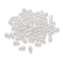 Koraliki Imitacja Perła z Plastiku ABS, Kropla, Lśniący, Kolor: Biały, 10x6mm, około 155szt / 25g (13WB13452)