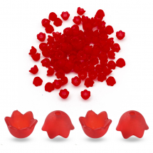 Nakładki na Koraliki Akrylowe Matowe 10x6mm Kolor: Czerwony 95szt/25g/opakowanie (13WB14330)