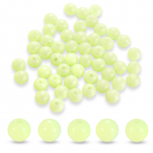 Koraliki Akrylowe Fluorescencyjne, Świecące w Ciemności, Okrągłe, Jasnozielony, 10mm, 45szt/25g (13WB14331)