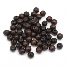 Koraliki Naturalne Drewniane, Barwione, Okrągłe, Kolor: Brązowy, 14x13mm, około 58szt/50g (13WB12835)