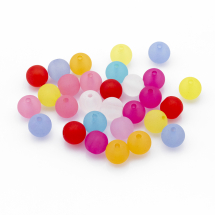 Koraliki Akrylowe Przezroczyste Matowe Kula Mix, 10mm, Otwór 2mm, 40szt/25g (13WB14364)