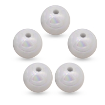 Намистини Акрил АВ-колір, Непрозорі, Круглі, Колір: Білий, 26мм, Отвір 5мм, (13WB14367)