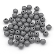 Намистини Акрилові Круглі, Колір: Темно-сірий, Розмір: 12мм, Отвір: 2 мм, близько 53шт / 50г, (13WB14375)