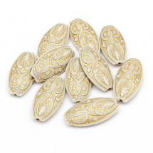 Koraliki Akrylowe "Paryż" Owalny 39x20x7mm 10szt (13WB14396)