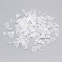 Koraliki Akrylowe, Matowy, Przezroczyste, Kwiat, 8-35x5-40x7-15mm, otwór: 1~2.5mm, około 95szt/50g (13WB14411)