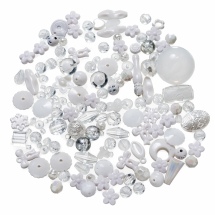Koraliki Akrylowe "Bombaj" Mix, 5.5-28x6-20x3-11mm, Kolor: Biały, około 68szt/50g (13WB14426)