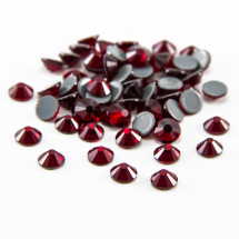 Скляні Стрази - Кабошони, Грановані, Клас А, Плоскі Круглі, Колір: Сіам, Розмір: 2.7 ~ 2.8мм, (13WB14453)