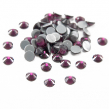 Скляні Стрази - Кабошони, Грановані, Клас А, Плоскі Круглі, Колір: Фуксія, Розмір: 2.7 ~ 2.8мм, (13WB14460)