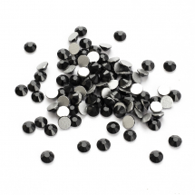 Dżety Kaboszony  Szklane Fasetowane Klasa A Okrągły Płaski 2.7-2.8mm Kolor: Czarny 100szt (13WB14465)