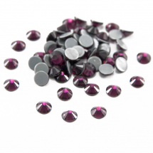 Скляні Стрази - Кабошони, Грановані, Клас А, Плоскі Круглі, Колір: Аметист, Розмір: 1.9 ~ 2 мм, (13WB14474)