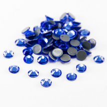 Скляні Стрази - Кабошони, Грановані, Клас А, Плоскі Круглі, Колір: Кобальт, Розмір: 1.9 ~ 2 мм, (13WB14479)