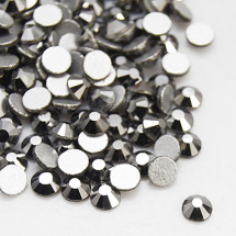 Скляні Стрази - Кабошони, Грановані, Клас А, Плоскі Круглі, Колір: Гематит, Розмір: 4.6 ~ 4.8мм, (13WB14515)